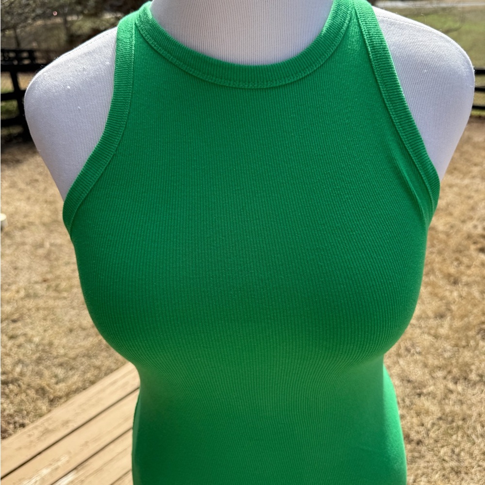 Chelsea & Violet Green Sleeveless Fitted Midi Dress